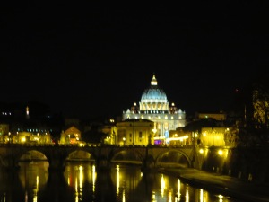 The Vatican at night 